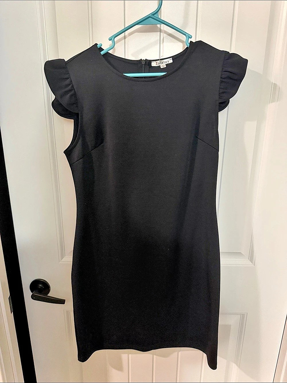 Zalalus Ruffle Sleeve Mini Dress in Black Size Large Like New